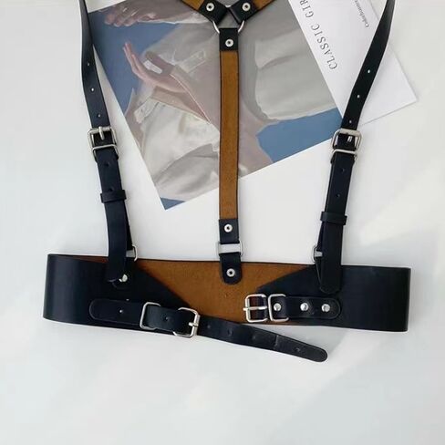 Punk Women Waist Belts PU Leather Fashion Adjustable Waist Belt Leather Harness For Women Waist Punk Belt Womens Waist Belt Leather Harness Suitable for Halloween Gothic Circle for Party Dating, in Kuwait