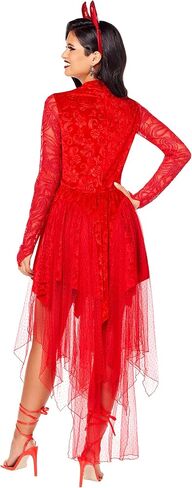 Spirit Halloween Adult Devious Devil Costume | Adult Devil Outfit | Red Devil Dress with Horns | Devil Dress Costume in Saudi Arabia