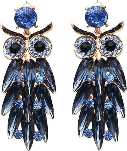 SISOFTLY Bird Earrings- Elegant Crystal Inlayed Dangle Earrings, Statement Animal Drop Earrings for Women/Girls in Saudi Arabia