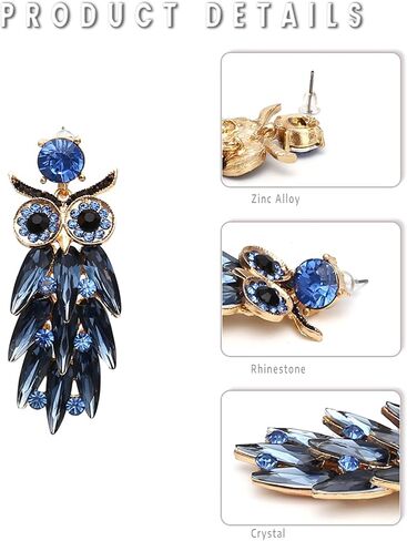 SISOFTLY Bird Earrings- Elegant Crystal Inlayed Dangle Earrings, Statement Animal Drop Earrings for Women/Girls in Saudi Arabia