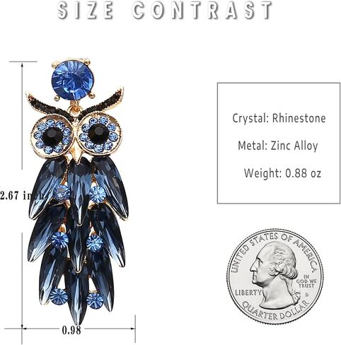 SISOFTLY Bird Earrings- Elegant Crystal Inlayed Dangle Earrings, Statement Animal Drop Earrings for Women/Girls in Saudi Arabia