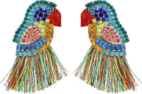 SISOFTLY Bird Earrings- Elegant Crystal Inlayed Dangle Earrings, Statement Animal Drop Earrings for Women/Girls in Saudi Arabia