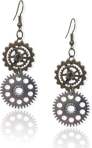 Vintage SteamPunk Gears Dangle Earrings Handmade Steam Gear Clockwork Gothic Drop Earrings for Women Girls Personalized Jewelry Gifts in Kuwait