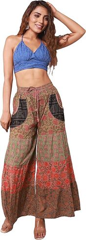 هيبي للأبد المرأة عادية فضفاض واسعة الساق السراويل اليوغا بالازو مريح عالية الخصر الرياضة صالة السراويل الرياضية مع جيوب in Kuwait