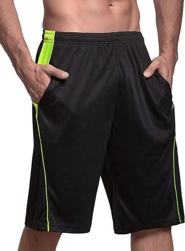 شورت كرة السلة للرجال من KPSUN مقاس 11 بوصة، شورت رياضي طويل وخفيف الوزن وسريع الجفاف مع جيوب in Kuwait