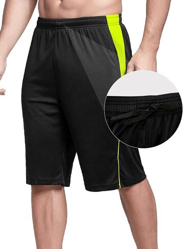 شورت كرة السلة للرجال من KPSUN مقاس 11 بوصة، شورت رياضي طويل وخفيف الوزن وسريع الجفاف مع جيوب in Kuwait