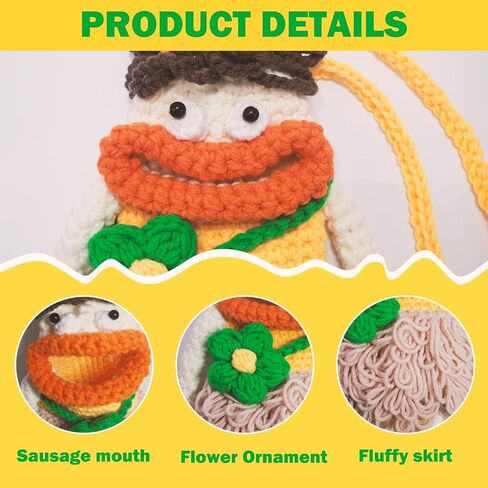 Magic Hand Crossbody Cell Phone bag, Crochet handmade Personality cute Purse in Saudi Arabia