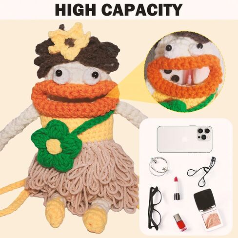Magic Hand Crossbody Cell Phone bag, Crochet handmade Personality cute Purse in Saudi Arabia