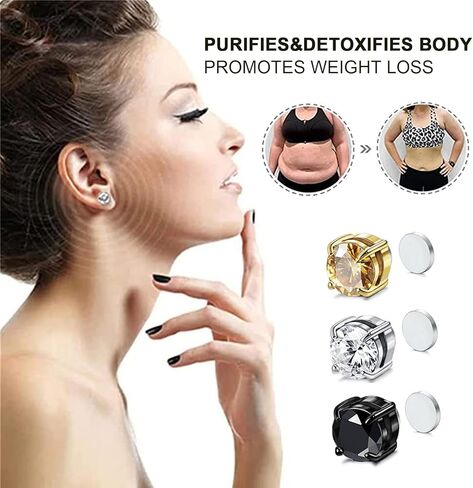 3 Pairs Magnetic Earrings for Women Men, Non Piercing Acupressure Earrings for Weight Loss, Fashion Jewelry Gift for Her(8mm, 3 pairs) in Kuwait