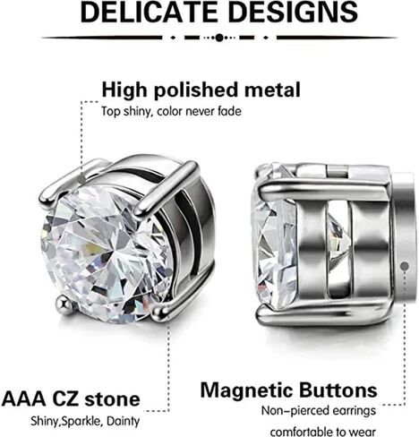 3 Pairs Magnetic Earrings for Women Men, Non Piercing Acupressure Earrings for Weight Loss, Fashion Jewelry Gift for Her(8mm, 3 pairs) in Kuwait