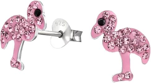 KIWI DAISY Flamingo .925 Sterling Silver Very Tiny Stud Earrings for Cartilage, Helix, 2nd Ear Piercing (Hypoallergenic) in Saudi Arabia