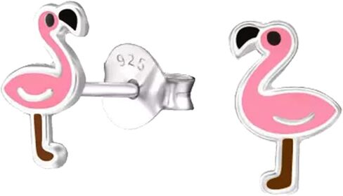 KIWI DAISY Flamingo .925 Sterling Silver Very Tiny Stud Earrings for Cartilage, Helix, 2nd Ear Piercing (Hypoallergenic) in Saudi Arabia