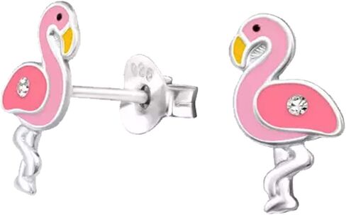 KIWI DAISY Flamingo .925 Sterling Silver Very Tiny Stud Earrings for Cartilage, Helix, 2nd Ear Piercing (Hypoallergenic) in Saudi Arabia