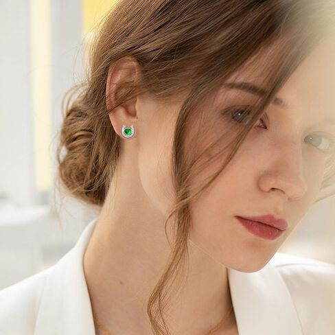 Horseshoe Earrings 925 Sterling Silver Pink/White/Green Crystal Stud Earrings Hypoallergenic Horseshoe Jewelry Gifts for Women Girls Teens in Saudi Arabia