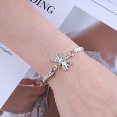 Sterling Silver Evil Eye Hamsa Bracelet Cubic Zirconia Fatima Hand Charms Bracelet Sideway Cz Hamsa Hand Bracelet Lucky Evil Eye Bracelet Jewelry for Women and Men in Saudi Arabia