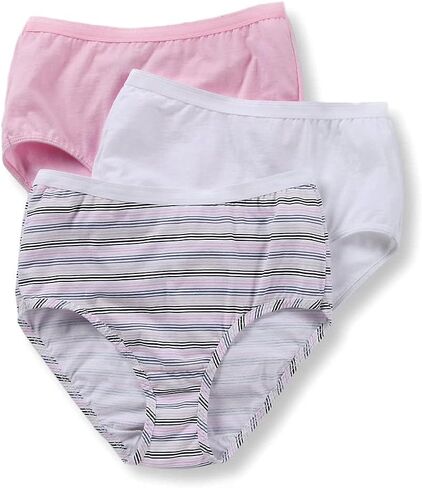 Fruit of the Loom Women's 3 Pack Assorted Cotton Brief Panties, Assorted, 8 in Saudi Arabia