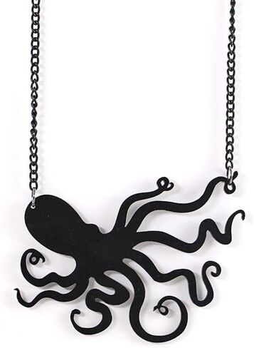 Gothic Octopus Pendant Chain Necklace for Women Acrylic 80s Big Octopus Pendant Necklace Jewelry in Saudi Arabia