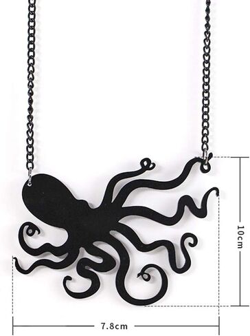 Gothic Octopus Pendant Chain Necklace for Women Acrylic 80s Big Octopus Pendant Necklace Jewelry in Saudi Arabia