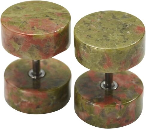 Zysta للجنسين أقراط مرصعة مجموعة أنماط مختلطة الخشب حجر الفولاذ المقاوم للصدأ 16G ثقب وهمية قياس الأذن نفق المقابس الحديد المسمار مسمار in Kuwait