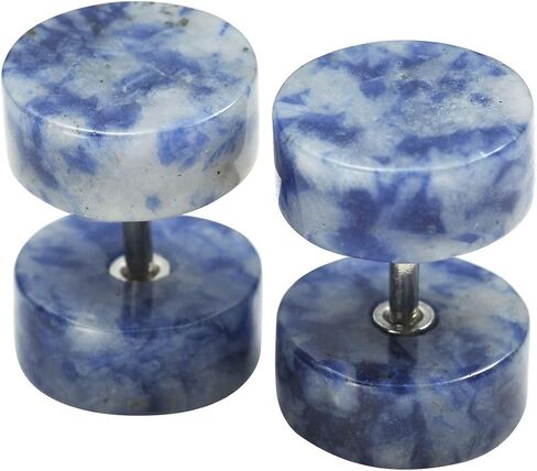 Zysta للجنسين أقراط مرصعة مجموعة أنماط مختلطة الخشب حجر الفولاذ المقاوم للصدأ 16G ثقب وهمية قياس الأذن نفق المقابس الحديد المسمار مسمار in Kuwait