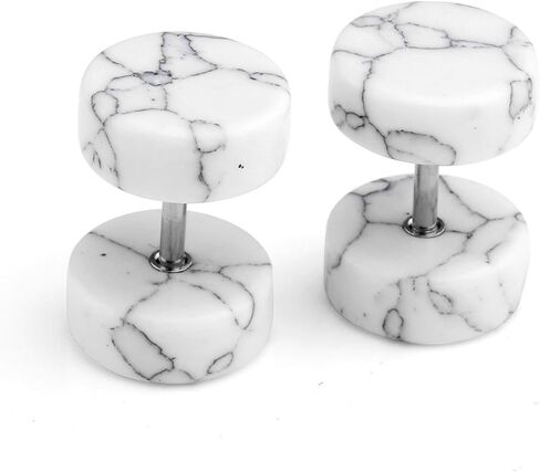 Zysta للجنسين أقراط مرصعة مجموعة أنماط مختلطة الخشب حجر الفولاذ المقاوم للصدأ 16G ثقب وهمية قياس الأذن نفق المقابس الحديد المسمار مسمار in Kuwait