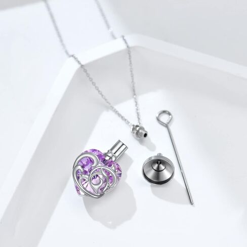 YFN Dolphin Urn Necklace for Ashes Heart Crystal Cremation Jewelry Sterling Silver with Purple Blue Crystal Jewelry Gifts for Women Girls Dolphin in Kuwait