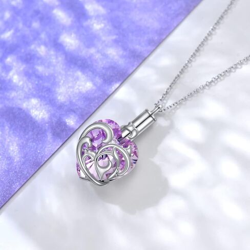 YFN Dolphin Urn Necklace for Ashes Heart Crystal Cremation Jewelry Sterling Silver with Purple Blue Crystal Jewelry Gifts for Women Girls Dolphin in Kuwait
