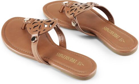DREAM PAIRS Women's Flip Flops Flat Slide Sandals | Comfortable Soft Dressy Flats Thong Sandals for Summer Beach Dating Vacations in Saudi Arabia