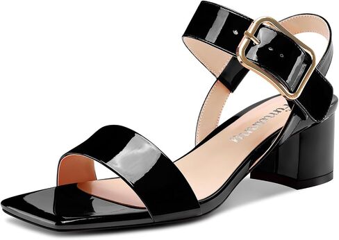 Fimanny Womens Mid Chunky Block Heel Square Open Toe Ankle Strap Sandals Dress Slingback Buckle Shoes Casual Party Summer 2.0 Inches Heels in Saudi Arabia