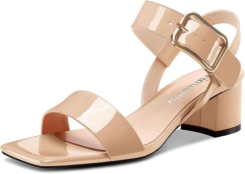 Fimanny Womens Mid Chunky Block Heel Square Open Toe Ankle Strap Sandals Dress Slingback Buckle Shoes Casual Party Summer 2.0 Inches Heels in Saudi Arabia