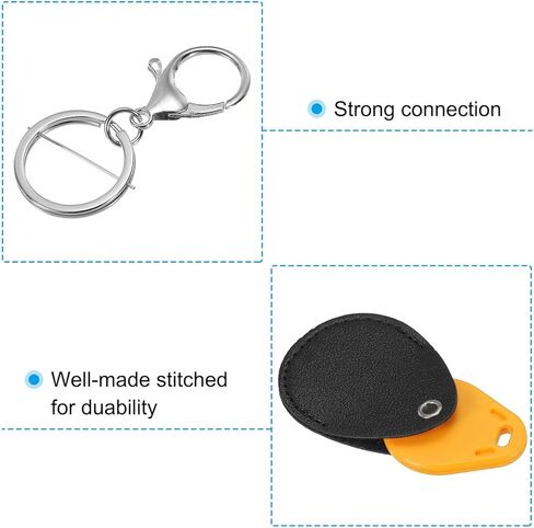PATIKIL Leather Key Fob, PU Leather Key Fobs with Key Rings Keychain Holder for ID Key Card in Kuwait