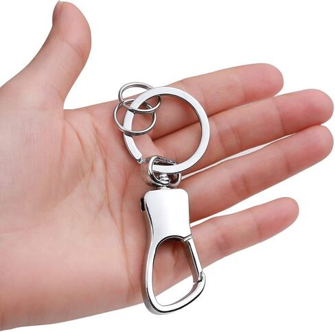 سلسلة مفاتيح السيارة بمشبك سلسلة مفاتيح للرجال والنساء سلسلة مفاتيح مع حلقتين مفاتيح فيب 7 من الستانلس ستيل سريع الفك حامل سلسلة مفاتيح للحزام - (مجموعة من 2، اسود وفضي) in Kuwait