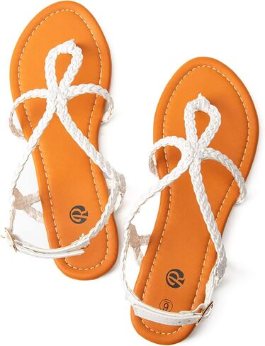 صندل مسطح من ريكيلا، صندل تونغ بحزام مضفر للنساء in Kuwait