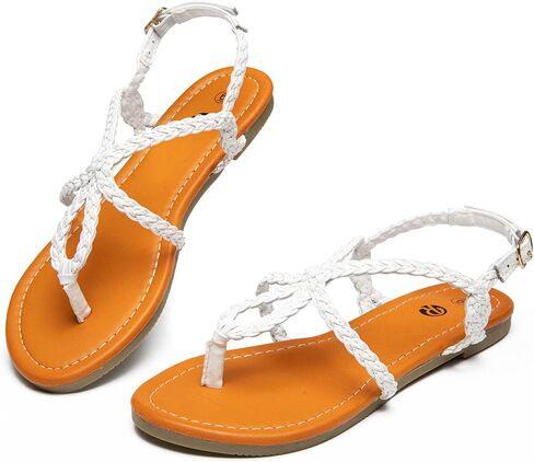 صندل مسطح من ريكيلا، صندل تونغ بحزام مضفر للنساء in Kuwait