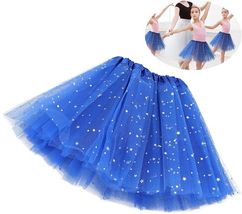 Tutu 3 layers Top Tulle Skirt Ballet Glitter Sequins Gauze Costume Parties Ballerina Dance Half Skorts Prom Dress-up in Saudi Arabia