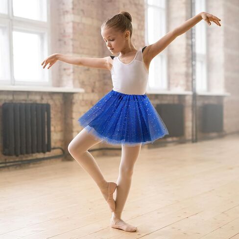 Tutu 3 layers Top Tulle Skirt Ballet Glitter Sequins Gauze Costume Parties Ballerina Dance Half Skorts Prom Dress-up in Saudi Arabia