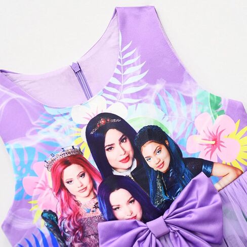 VARWANEO Descendants 3 Costume Dress Birthday Party Supplies Outfits for Girls Princess Dress Up Tulle Mesh Dress (Purple, 5-6X) in Kuwait