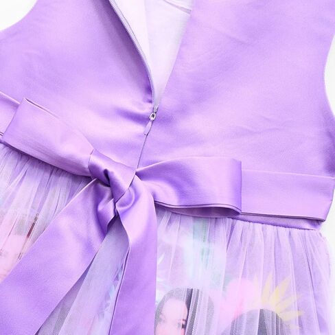 VARWANEO Descendants 3 Costume Dress Birthday Party Supplies Outfits for Girls Princess Dress Up Tulle Mesh Dress (Purple, 5-6X) in Kuwait