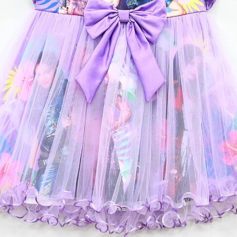 VARWANEO Descendants 3 Costume Dress Birthday Party Supplies Outfits for Girls Princess Dress Up Tulle Mesh Dress (Purple, 5-6X) in Kuwait