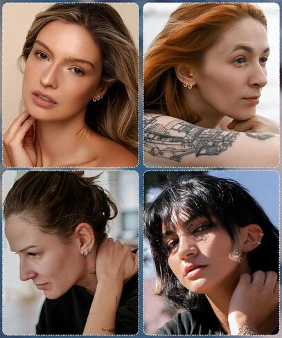 vegolita 10 أزواج 20 جرام 316l الفولاذ المقاوم للصدأ متمحور هوجي هوب الأقراط للرجال النساء الغضروف هوب الأقراط اللولب الزنمة فصوص النائم أقراط الأذن ثقب المجوهرات 6mm 8mm 10mm 12mm 14mm in Kuwait