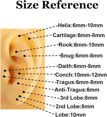 vegolita 10 أزواج 20 جرام 316l الفولاذ المقاوم للصدأ متمحور هوجي هوب الأقراط للرجال النساء الغضروف هوب الأقراط اللولب الزنمة فصوص النائم أقراط الأذن ثقب المجوهرات 6mm 8mm 10mm 12mm 14mm in Kuwait