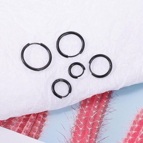 vegolita 10 أزواج 20 جرام 316l الفولاذ المقاوم للصدأ متمحور هوجي هوب الأقراط للرجال النساء الغضروف هوب الأقراط اللولب الزنمة فصوص النائم أقراط الأذن ثقب المجوهرات 6mm 8mm 10mm 12mm 14mm in Kuwait