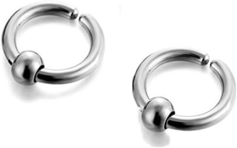 3 Pairs Clip On Hoop Earrings Set Stainless Steel Unisex Non Piecerd Hoops Jewelry for Men Women Cartilage Ear Cuffs Punk Rock Earrings in Saudi Arabia