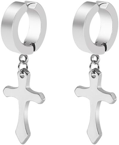 3 Pairs Clip On Hoop Earrings Set Stainless Steel Unisex Non Piecerd Hoops Jewelry for Men Women Cartilage Ear Cuffs Punk Rock Earrings in Saudi Arabia