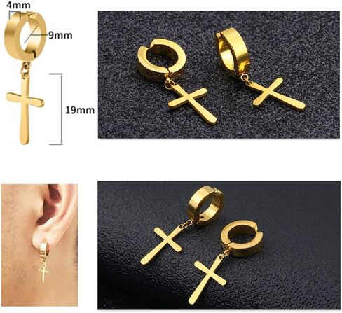 3 Pairs Clip On Hoop Earrings Set Stainless Steel Unisex Non Piecerd Hoops Jewelry for Men Women Cartilage Ear Cuffs Punk Rock Earrings in Saudi Arabia