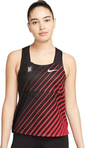 Nike Dri-FIT ADV AeroSwift Bowerman Track Club Women's Running Singlet, Black/Gym Red/White in Saudi Arabia