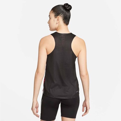 Nike Dri-FIT ADV AeroSwift Bowerman Track Club Women's Running Singlet, Black/Gym Red/White in Saudi Arabia