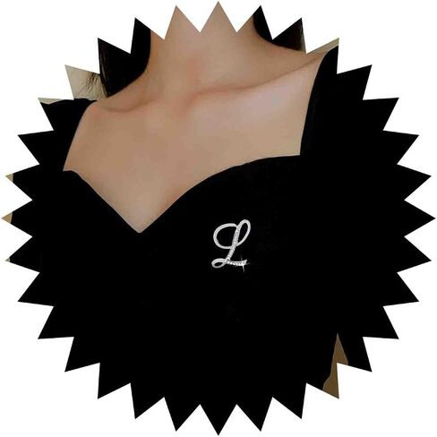 Iaceble Crystal Letter Brooch Pin Silver Initial Brooches Pin Dainty Custom Initial Brooch Letter B Brooch Pin Lapel Pin Tie Decorative for Women and Girls Clothing Dress Suit(B) in Saudi Arabia