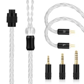 2 Pin 0.78mm Cable with Interchangeable 2.5mm/3.5mm/4.4mm Plug Compatible with BL03 TRN V90 V80 AS10 ZS10 ZS6 ES4 ZST ZSR ZS5 ZSX X6 Earphone