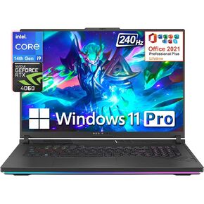 ASUS ROG Strix G18 Gaming Laptop, 18" 2.5K 240Hz Display, Intel i9 14900HX (24-Core), 32GB DDR5 RAM, 1TB SSD, Backlit, GeForce RTX 4060, Wi-Fi 6E, Microsoft Office Lifetime License & Windows 11 Pro